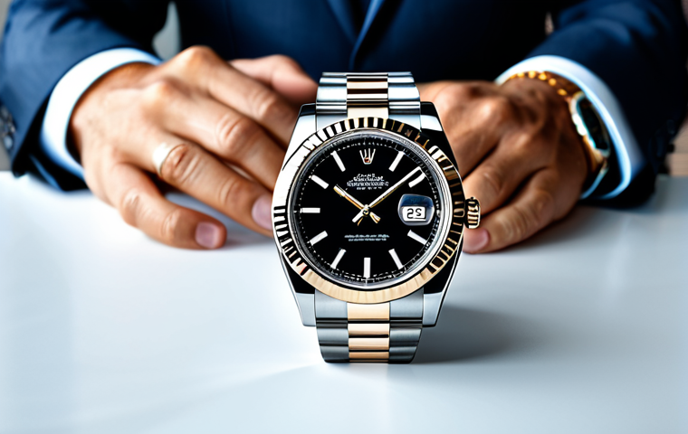 롤렉스 데이저스트와 오이스터 퍼페츄얼 - Rolex Datejust - Classic Elegance**

"A professional wearing a Rolex Datejust watch, fully clothed i...