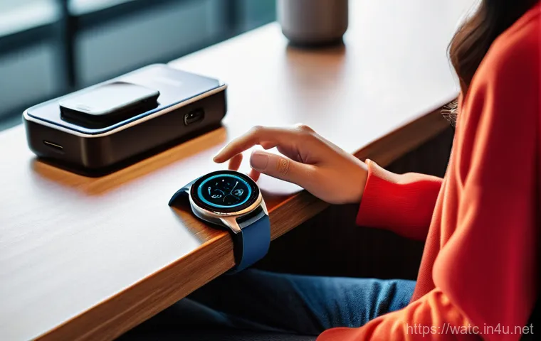 스마트워치 충전 속도 비교 - **Prompt:** A dynamic outdoor scene featuring a group of three cyclists on a picturesque, winding ro...