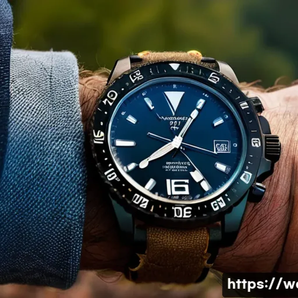 시계 코팅 기술과 내구성 비교 - A close-up shot of a sophisticated men's sports watch with a deep black DLC (Diamond-Like Carbon) co...