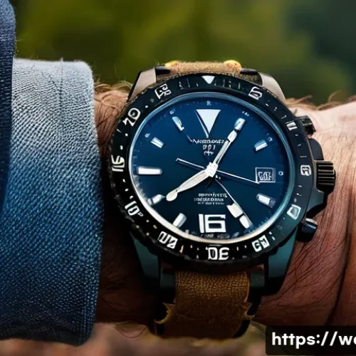 Home 7 시계 코팅 기술과 내구성 비교 - A close-up shot of a sophisticated men's sports watch with a deep black DLC (Diamond-Like Carbon) co...