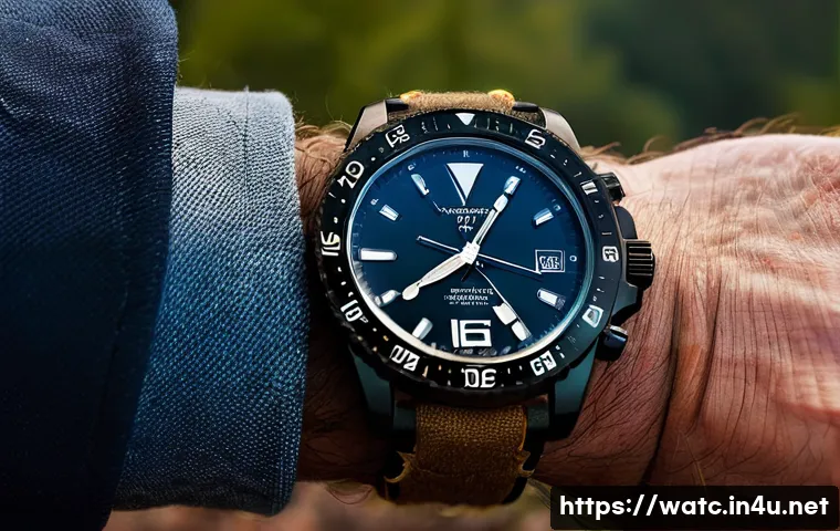 시계 코팅 기술과 내구성 비교 - A close-up shot of a sophisticated men's sports watch with a deep black DLC (Diamond-Like Carbon) co...